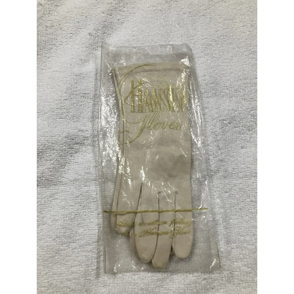 Vintage Hansen Ladies Church Gloves White 10” Wedding Prom Special Occasion